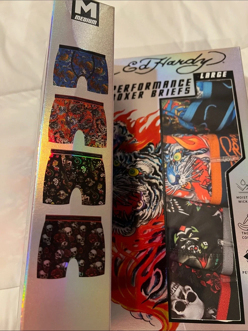 Ed Hardy men’s large performance boxer brief pack of 4